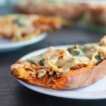 Healthy Chipotle Chicken Sweet Potato Skins