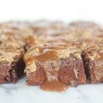 Lightened-Up Chocolate Peanut Butter Upside Down Banana Cake