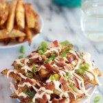 Double-Baked Fries with Garlic Cheese Sauce and Bacon-1