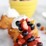 Corn Fritters with Coconut Whipped Cream and Sweet Honey Bourbon Syrup-6