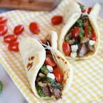 Greek Steak and Pesto Salad Gyros