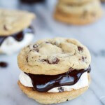 Hot Fudge Chocolate Chip Cookie Cookie Dough Ice Cream Sandwich-6