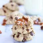 Burnt Peanut Butter Caramel Oatmeal Cookies-15