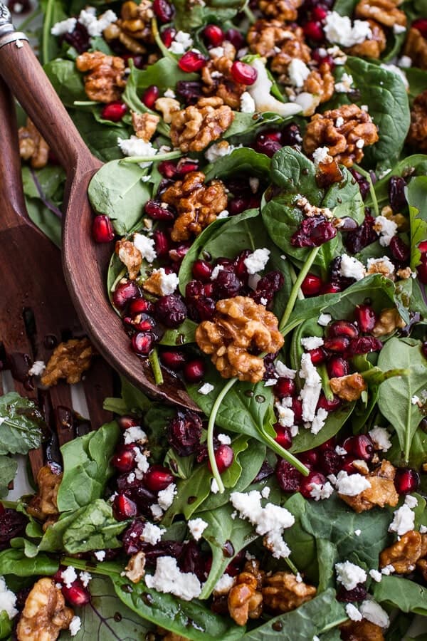 Winter Salad with Maple Candied Walnuts + Balsamic Fig Dressing | halfbakedharvest.com @hbharvest