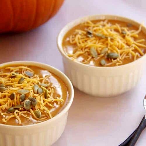 Spicy Chipotle and Cheddar Pumpkin Soup