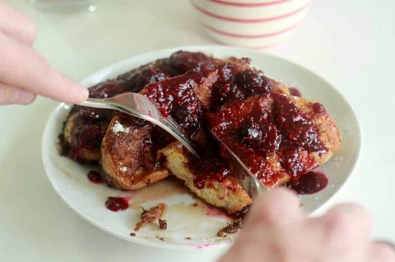 Ciabatta French Toast with Raspberry Preserves Half Baked Harvest