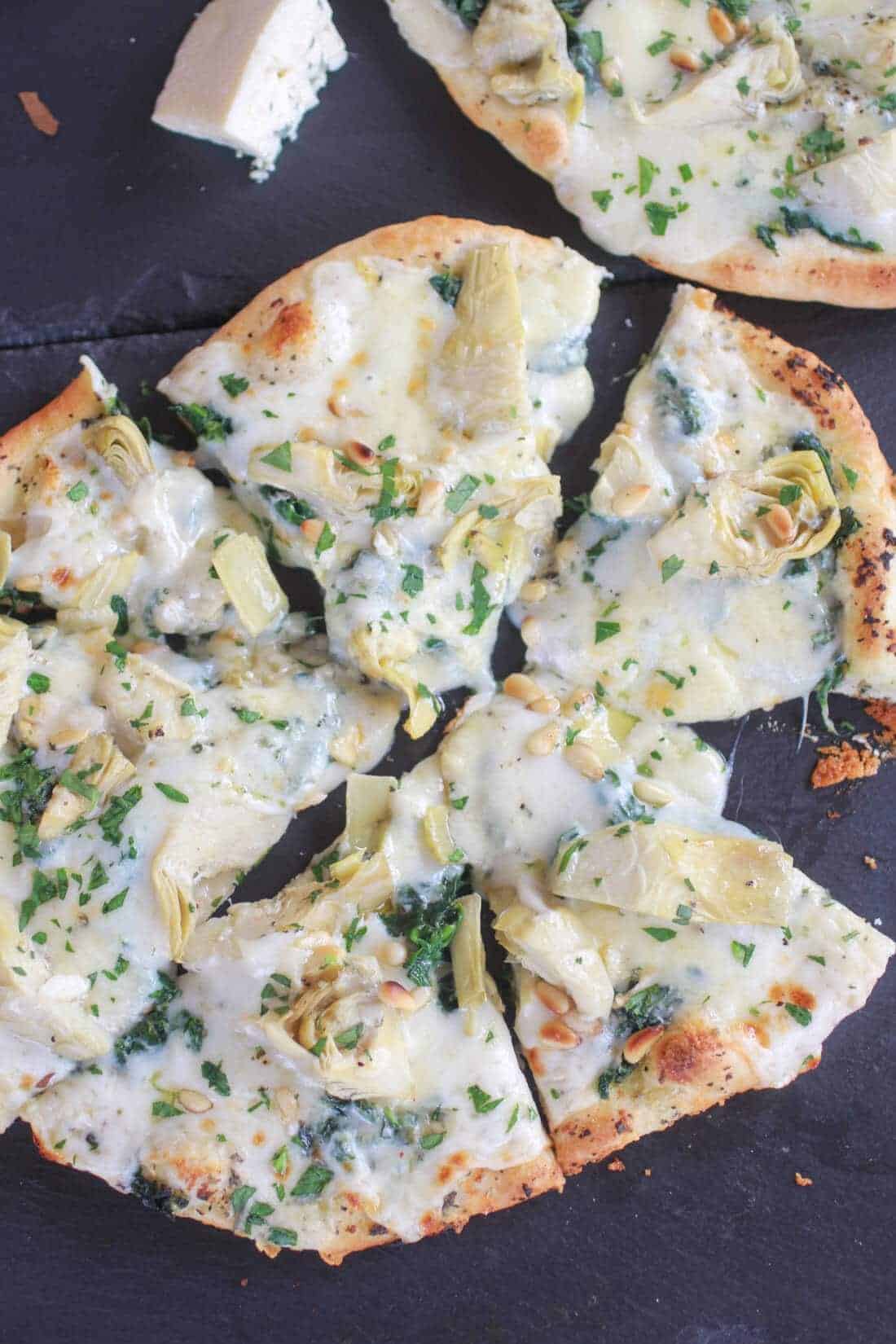 Spinach Artichoke and Blue Cheese Pizza-12