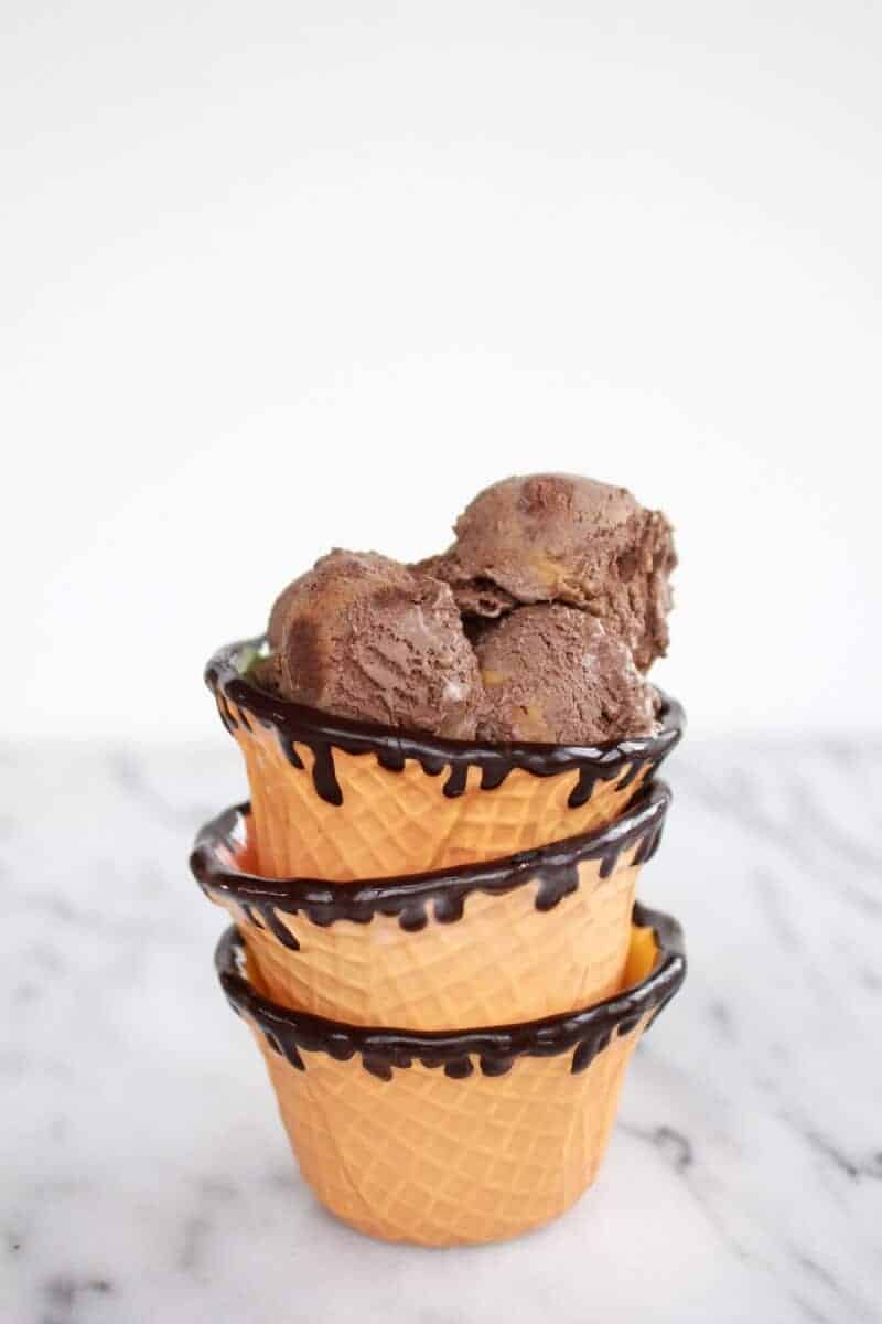 Chocolate Peanut Butter Swirl Fudge Brownie Ice Cream https://www.halfbakedharvest.com/