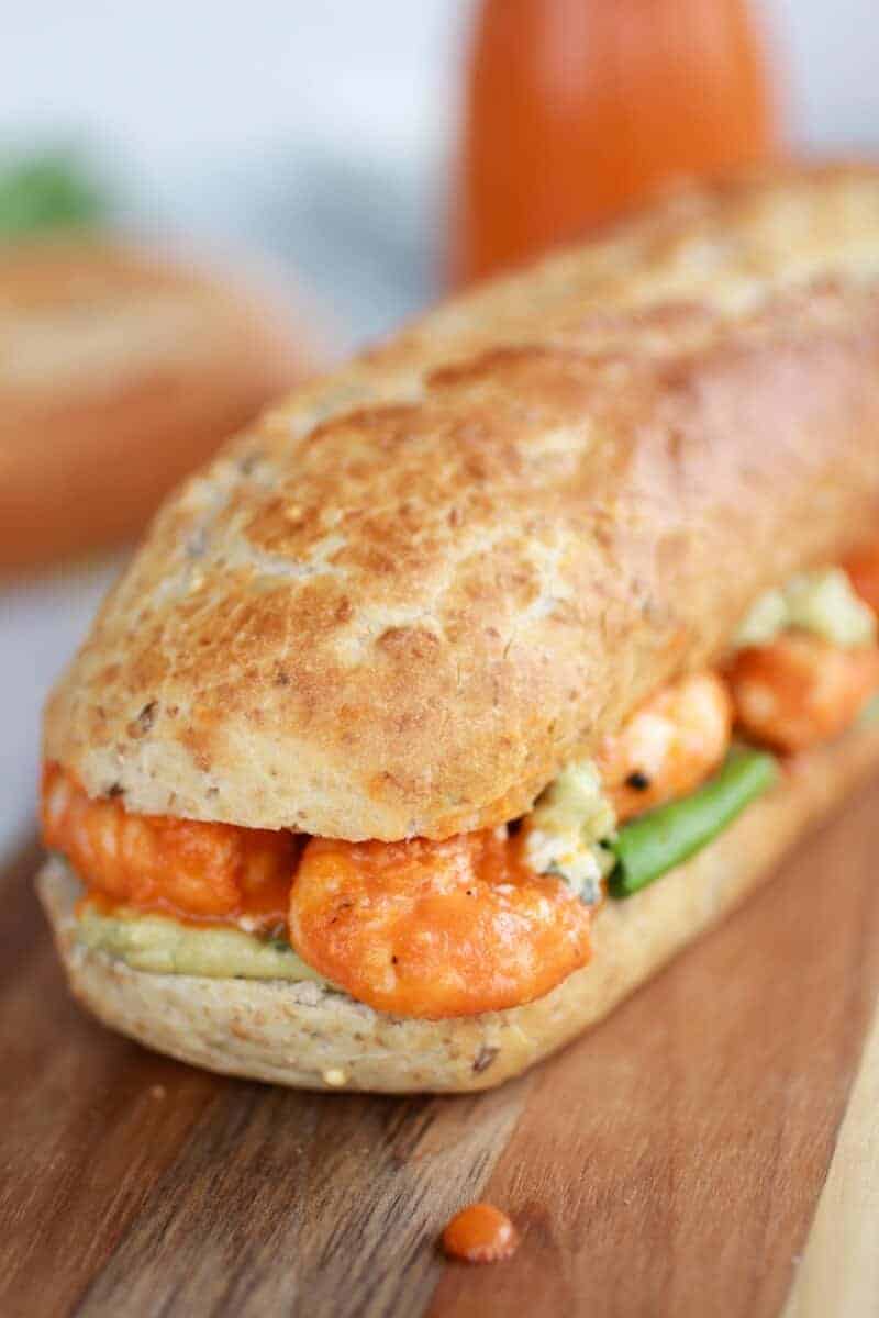 Grilled Buffalo Shrimp Sandwiches with Spicy Avocado Ranch-8