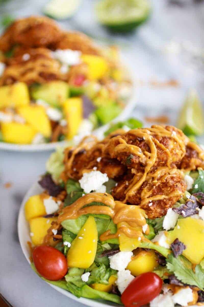 Tortilla Chip Crusted Chicken Salad with Avocado Chipotle Lime Dressing and Queso Fresco | https://www.halfbakedharvest.com/