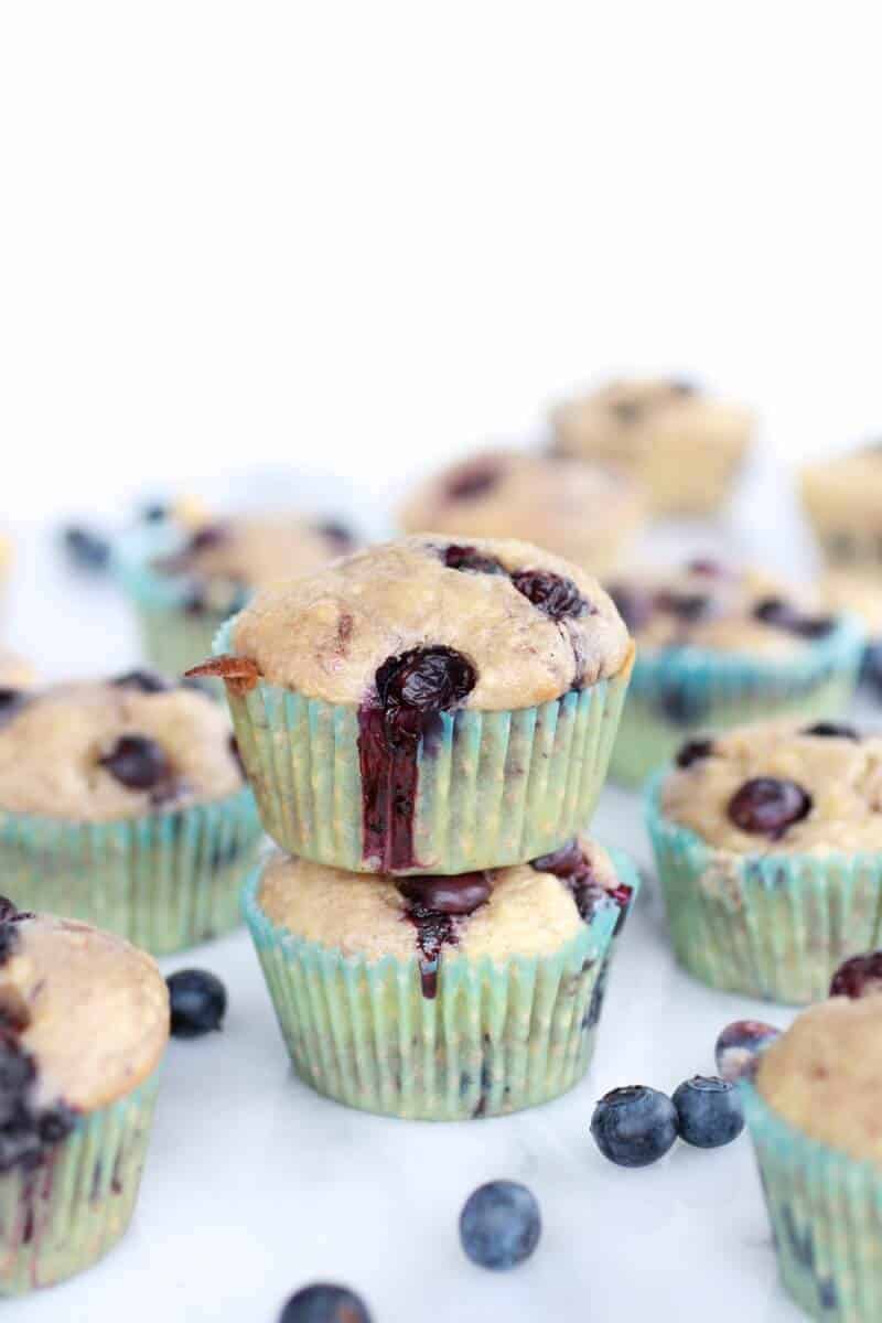 Whole Wheat Caramelized Blueberry Loaded Muffins | https://www.halfbakedharvest.com/