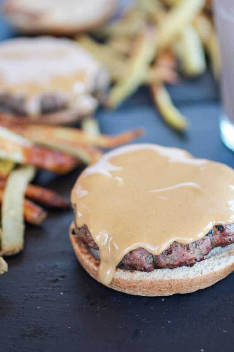 Peanut Butter Burgers with Slim Jim Fries and Chocolate Malted Milkshake | https://www.halfbakedharvest.com/