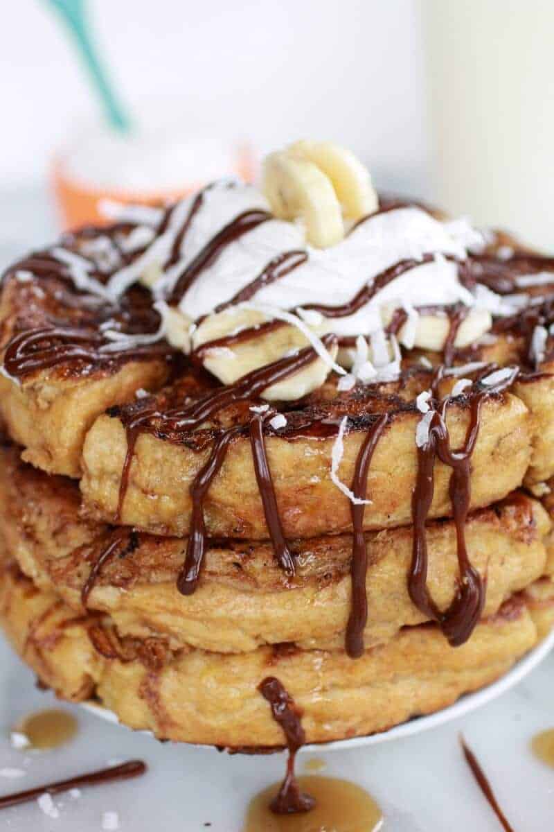 caramelized coconut banana bread waffle french toast | https://www.halfbakedharvest.com/