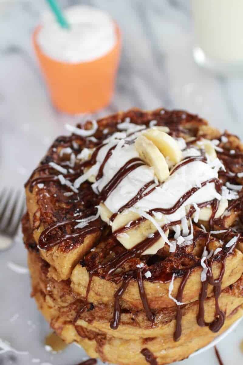 caramelized coconut banana bread waffle french toast | https://www.halfbakedharvest.com/