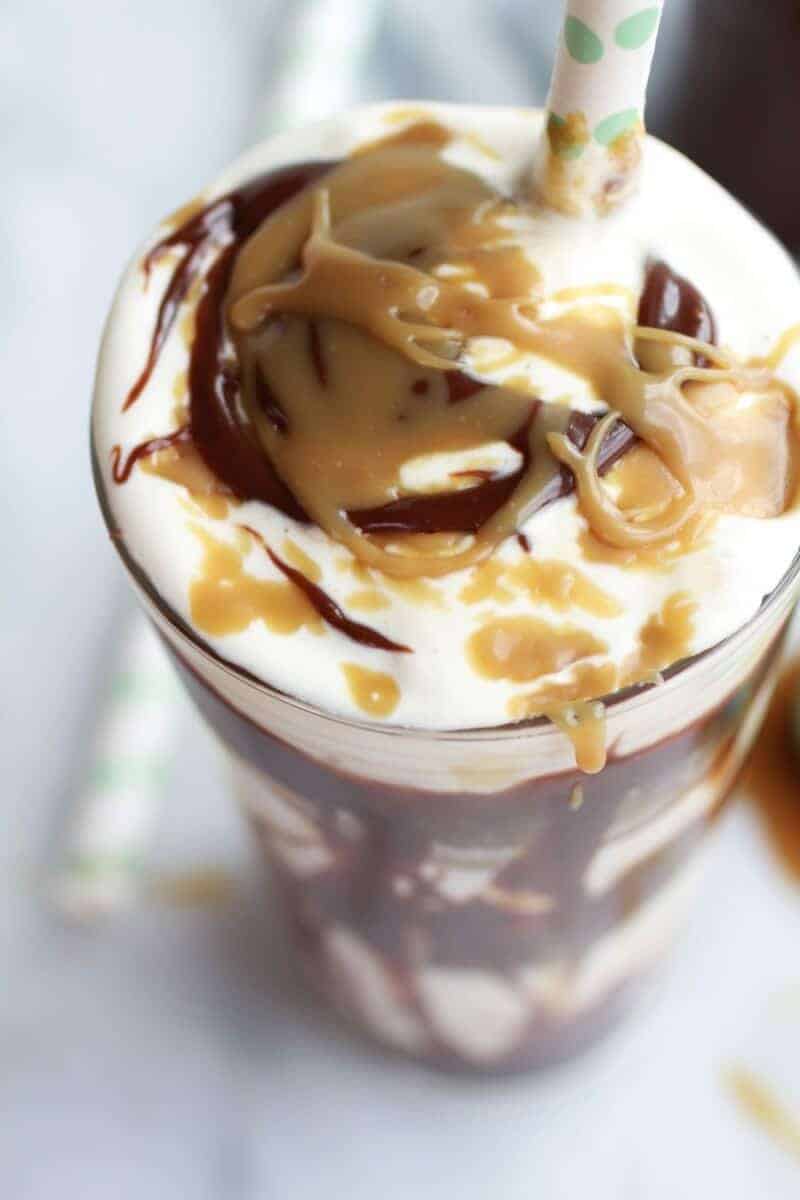 Butterscotch Milkshakes with Chocolate Peanut Butter Hot Fudge | halfbakedharvest.com