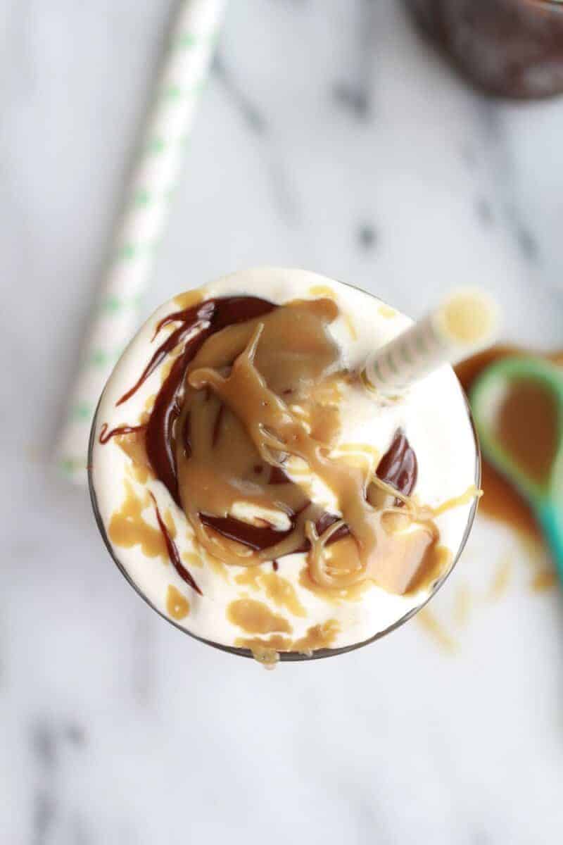 Butterscotch Milkshakes with Chocolate Peanut Butter Hot Fudge | halfbakedharvest.com