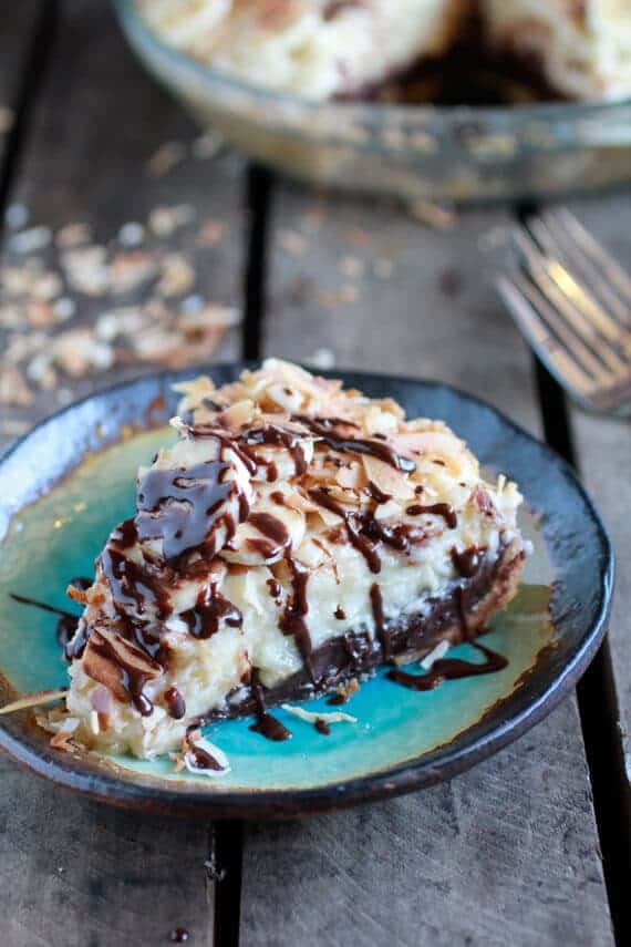 Coconut Banana Cream Chocolate Truffle Pie | halfbakedharvest.com