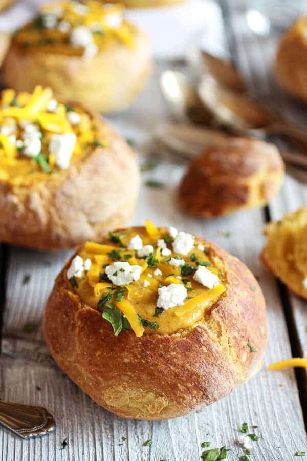 Curried Butternut Squash Broccoli Cheddar and Goat Cheese Soup | halfbakedharvest.com