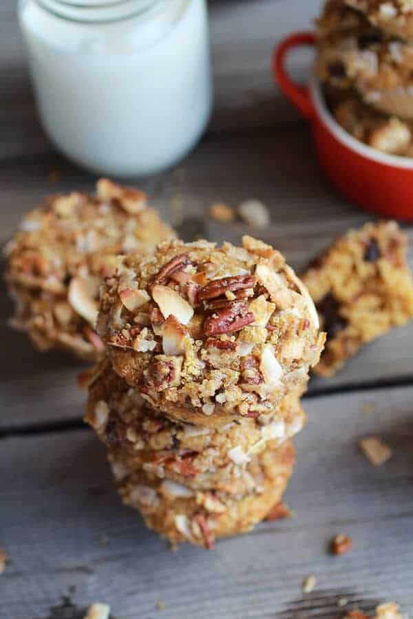 Sweet Potato, Quinoa and Dark Chocolate Coconut Crumble Crunch Muffins | halfbakedharvest.com