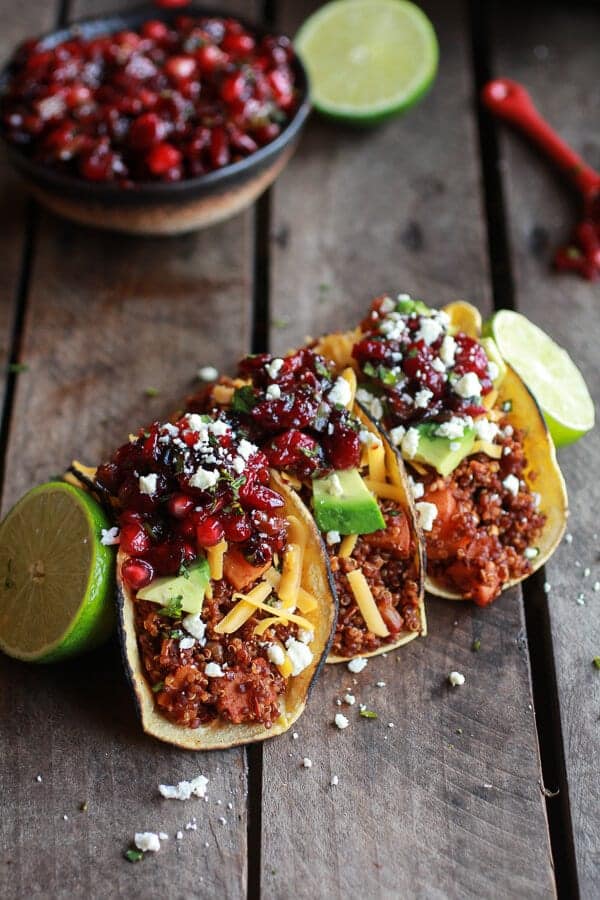Sweet Potato Tacos with Cranberry Sauce, #15 on our best vegan taco list