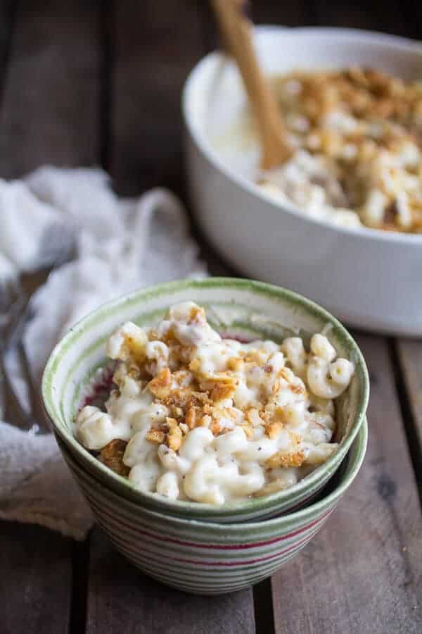 Creamy Brie Four Cheese Mac and Cheese with Buttery Ritz Crackers | halfbakedharvest.com