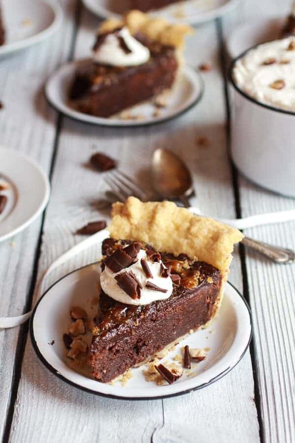 Fudge Brownie and Chocolate Liqueur Crème Brûlée Pie | halfbakedharvest.com