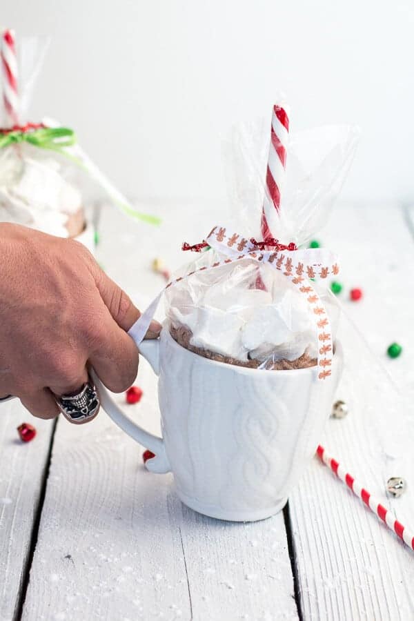 Homemade Holiday Gifts- Easy Double Chocolate Vanilla Bean Hot Cocoa Mugs + Marshmallows | halfbakedharvest.com