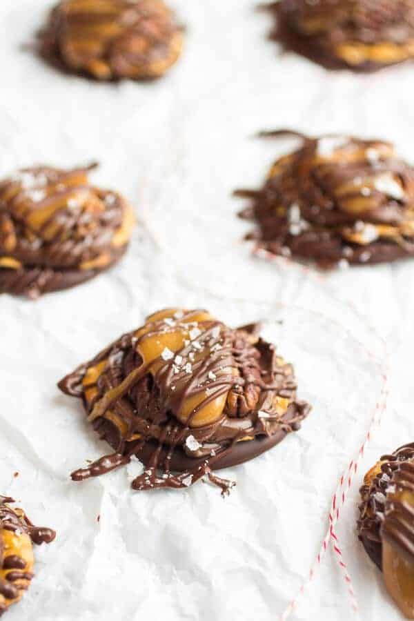 (Idiot Proof) Salted Chocolate Covered Pretzel Nutella Turtle Cookies | halfbakedharvest.com