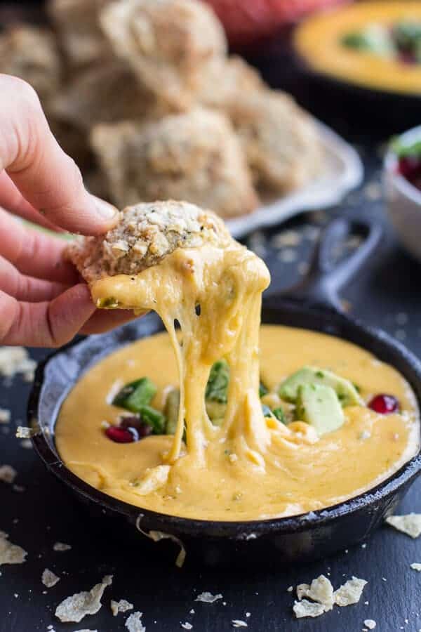 Tortilla Chip Crusted Oven-Fried Ravioli with Spicy Fontina Queso Fundido | halfbakedharvest.com