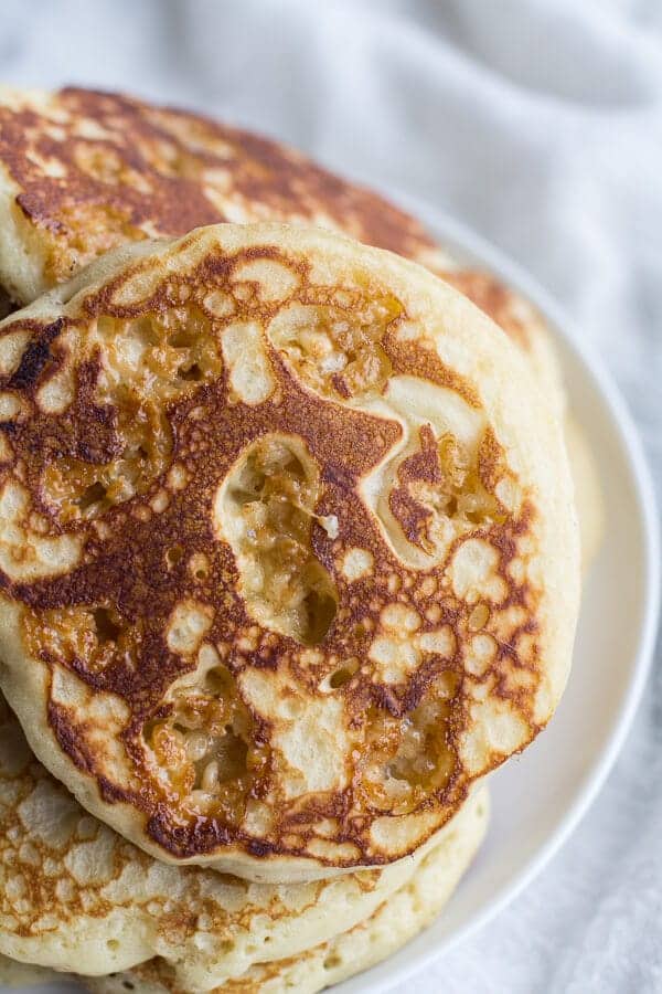 Rice Krispie Treat Pancakes with Browned Butter Syrup | halfbakedharvest.com