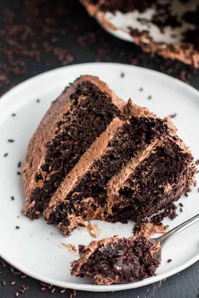 Simple Chocolate Birthday Cake with Whipped Chocolate Buttercream Frosting | halfbakedharvest.com @hbharvest