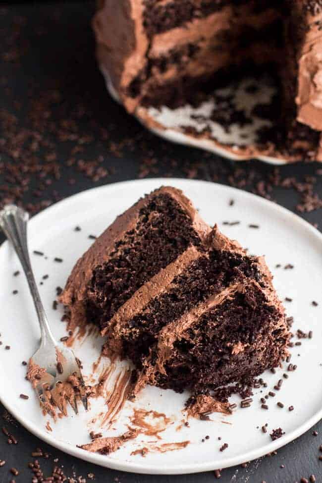 Simple Chocolate Birthday Cake with Whipped Chocolate Buttercream | halfbakedharvest.com