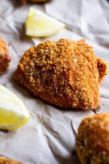 Oven-Fried Southern Chicken With Sweet Honey Bourbon Sauce. - Half ...