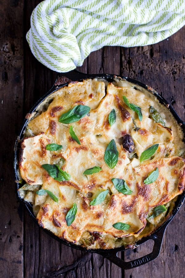 Quick and Simple Springtime Skillet Lasagna with a Mediterranean Kick | halfbakedharvest.com