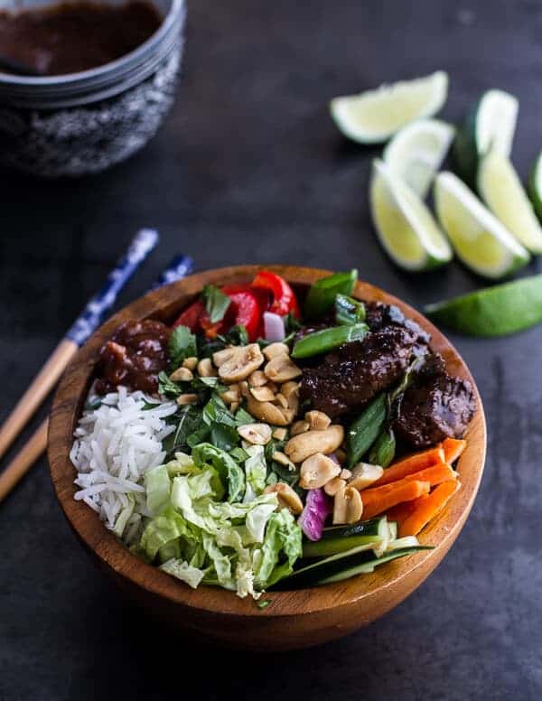 Vietnamese Shaken Beef Bowl with Hoisin Sauce | halfbakedharvest.com