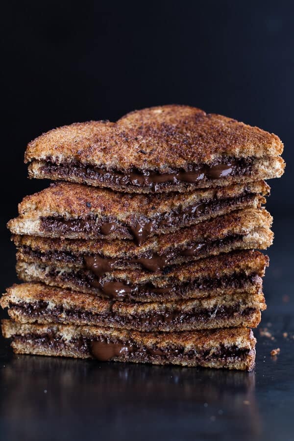 5 Minute Grilled Cinnamon Toast with Chocolate.-1