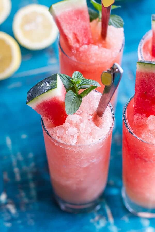Pink Watermelon Lemonade Slushies | halfbakedharvest.com