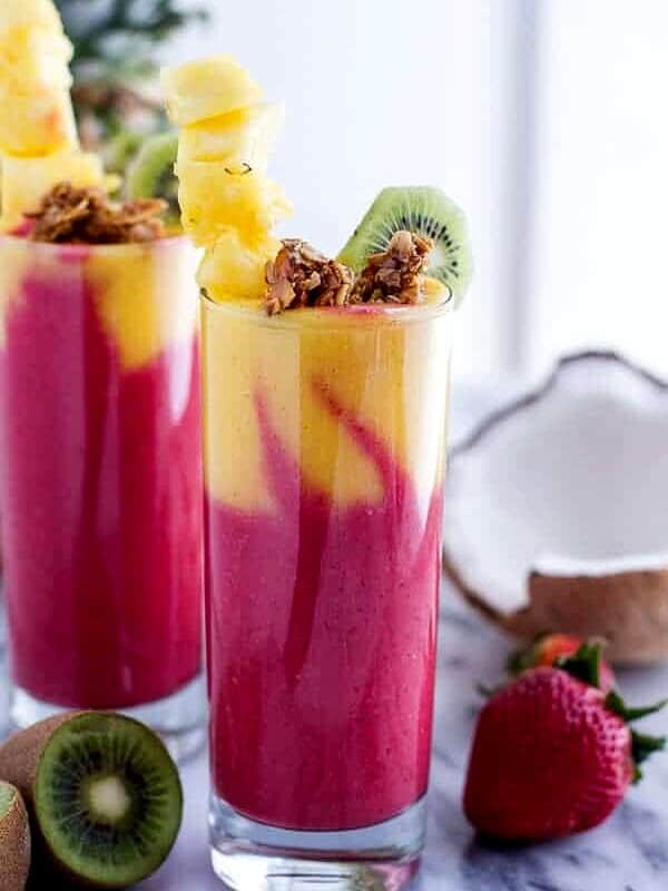 Tropical Fruit Breakfast Smoothie | halfbakedharvest.com @hbharvest