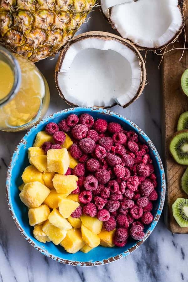 Extra Tropical Swirled Fruit Smoothie | halfbakedharvest.com