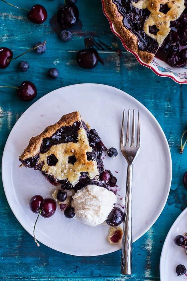 Vanilla Bourbon Cherry-Blueberry Pie | halfbakedharvest.com