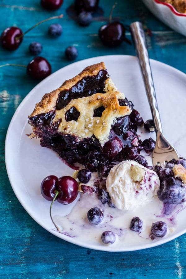 Vanilla Bourbon Cherry-Blueberry Pie | halfbakedharvest.com