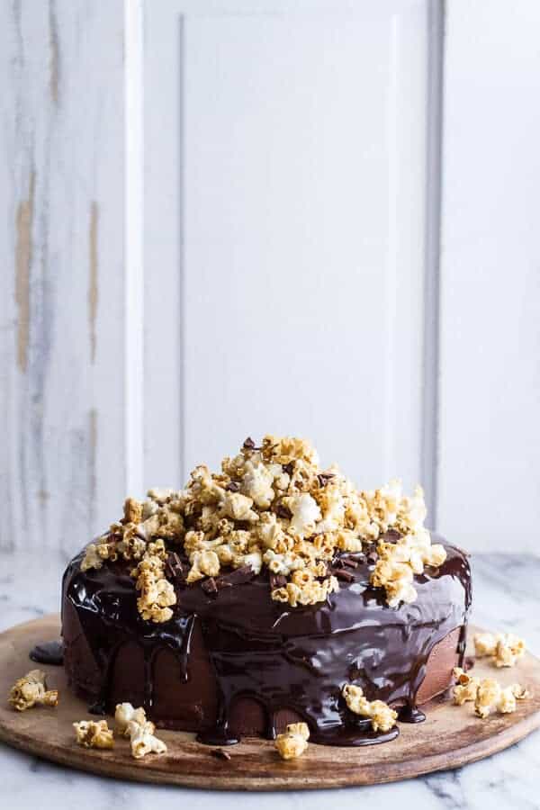 Healthier Chocolate Lovers Sweet Corn and Hazelnut Crunch Chocolate Cake w-Ganache | halfbakedharvest.com @hbharvest