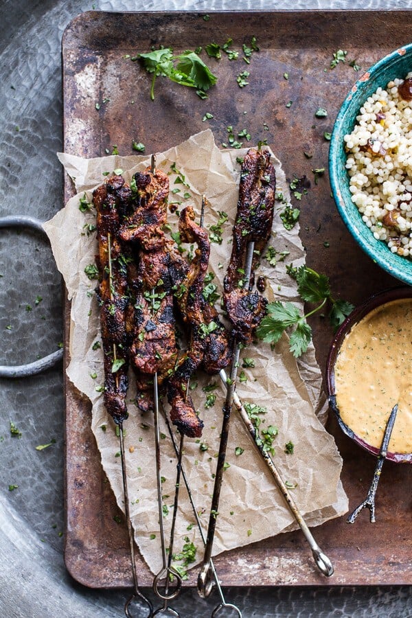 Indian Style Beef Satay with Curried Cashew Sauce | halfbakedharvest.com @hbharvest