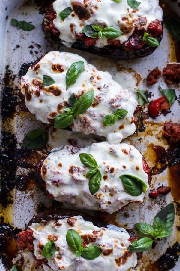 Roasted Garlic Eggplant Lasagna Boats w-Spicy Italian Chicken Sausage | halfbakedharvest.com @hbharvest