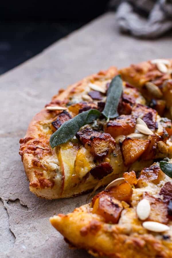 Sweet 'n' Spicy Roasted Butternut Squash Pizza w/Cider Caramelized Onions + Bacon | halfbakedharvest.com @hbharvest