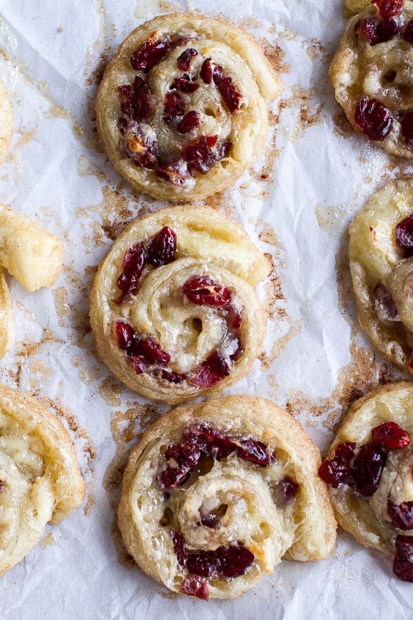 (Idiot Proof) 5-Ingredient Cranberry + Brie Cinnamon Sugar Puff Pastry Swirls | halfbakedharvest.com @hbharvest