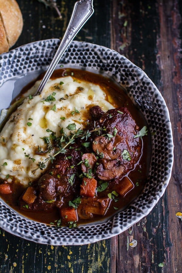 One-Pot 45 Minute Coq au Vin with Brown Butter Sage Mashed Potatoes | halfbakedharvest.com @hbharvest