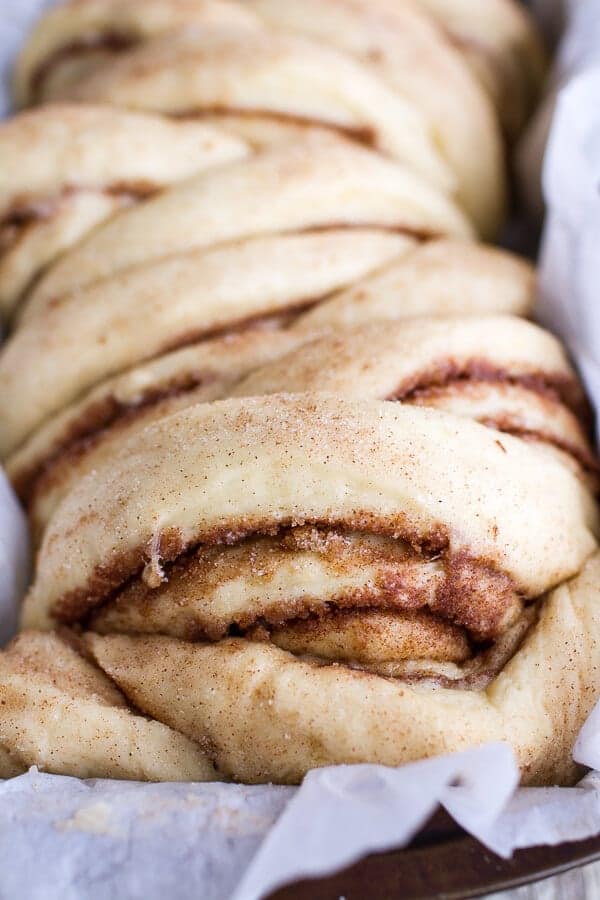 Overnight Pull-Apart Brioche Cinnamon Roll Bread | halfbakedharvest.com @hbharvest
