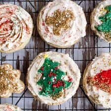 Easy Slice n Bake Vanilla Bean Christmas Sugar Cookies w-Whipped Buttercream | halfbakedharvest.com