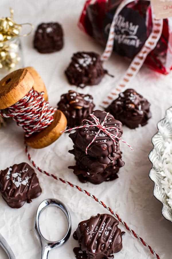 Homemade Holidays: Coconut Caramel Stuffed Chocolate Covered Pretzel Presents | halfbakedharvest.com @hbharvest